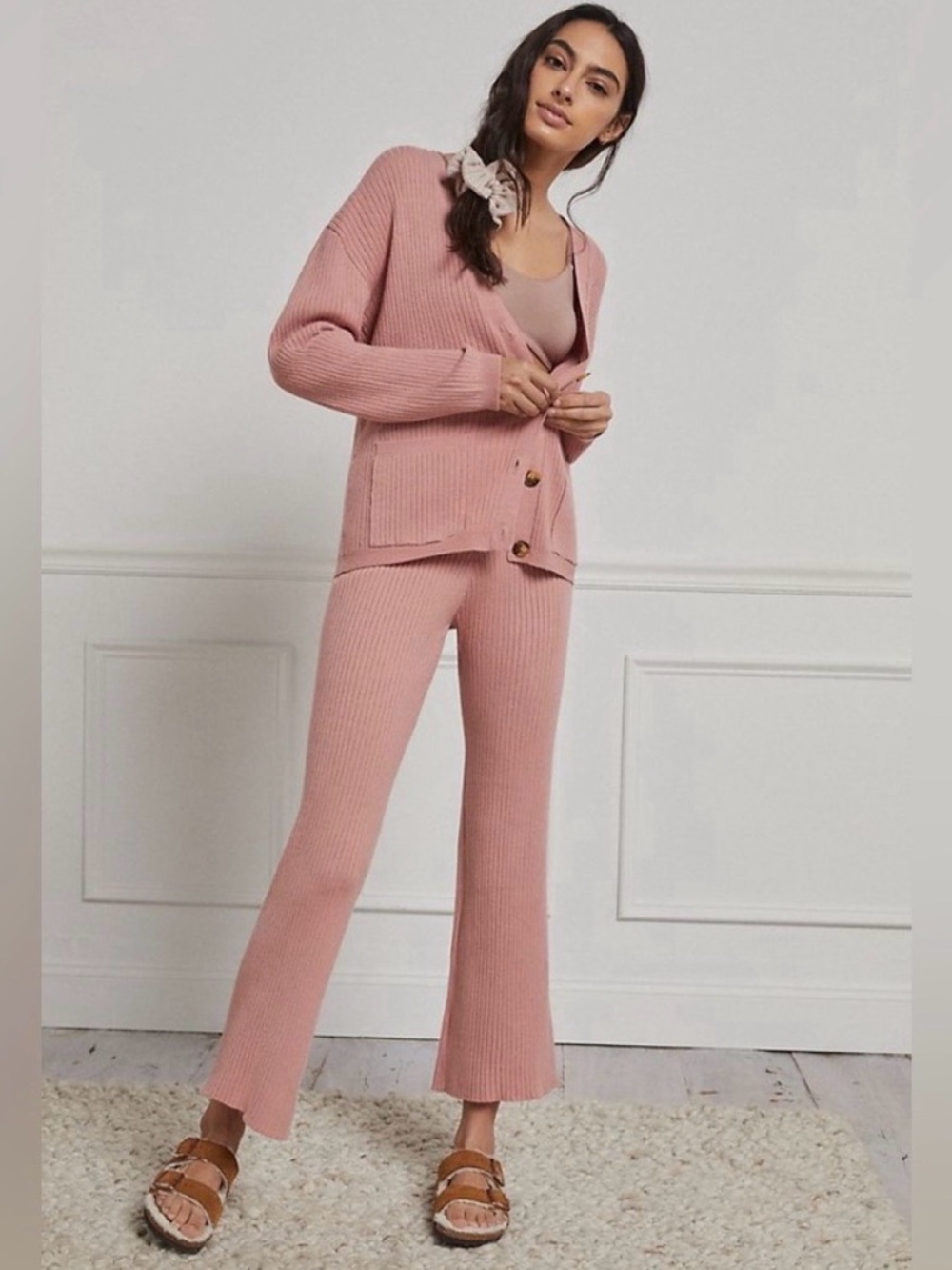 {NWT} Anthropologie Tori Lounge 2-Piece Set M Taupe